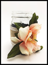 Load image into Gallery viewer, Mason Jar single large peach flower