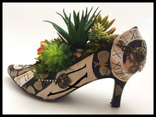 Load image into Gallery viewer, Handpainted Steampunk Clock Shoe Succulent Arrangement