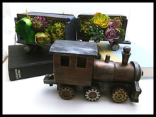 Load image into Gallery viewer, Steampunk Wooden Train set with Succullents