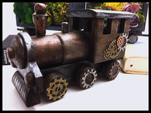 Load image into Gallery viewer, Steampunk Wooden Train set with Succullents