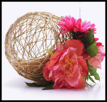 Load image into Gallery viewer, Twine ball, pink flowers (Medium)