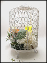 Load image into Gallery viewer, Hand decorated floral birdcage with Biochar for Air purification