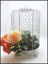 Load image into Gallery viewer, Hand decorated floral birdcage with Biochar for Air purification